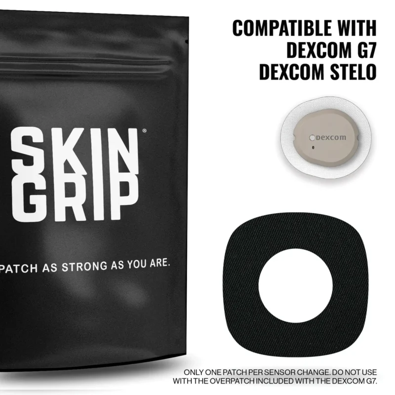 Αυτοκόλλητα Αισθητήρων με κενό Dexcom G7 & Stelo - Skin Grip Patches Black - Image 2