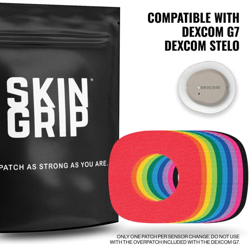 Αυτοκόλλητα Αισθητήρων με κενό Dexcom G7 & Stelo - Skin Grip Patches Rainbow - Image 2
